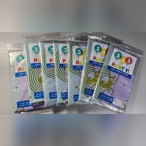 Lot of 7 Party Unicorn Foil Table Clothes Reusable, Washable, and Waterproof